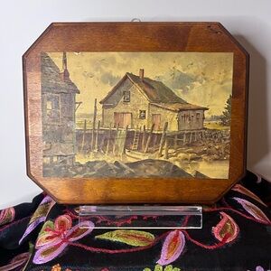 Vintage Tschamber Painting set on wood